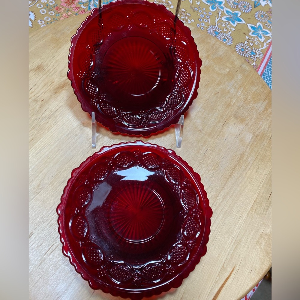 Set of 2 saucers. Avon Cape Cod collection. VTG.  Beautiful design and color.
